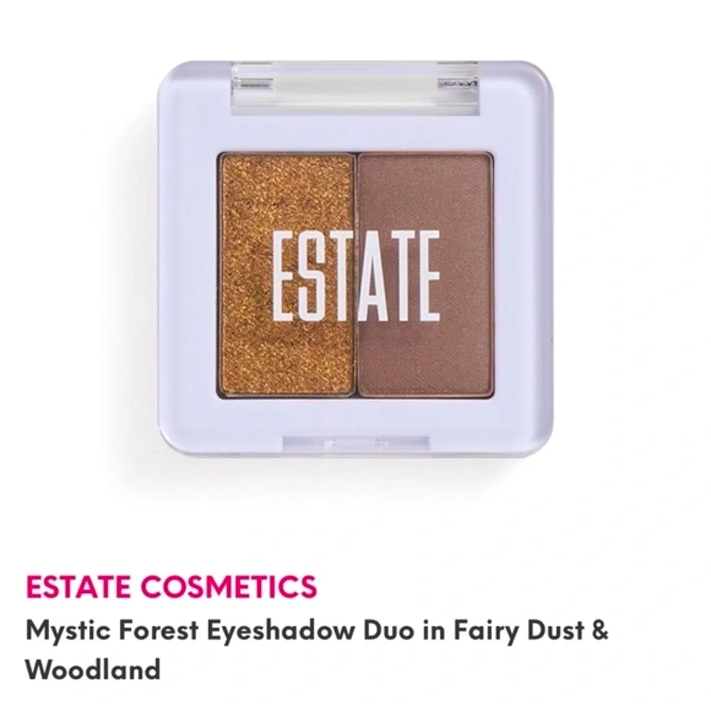 ESTATE EYESHADOW DUO Mystic Forest in shades Fairy Dust & Woodland Brown & Gold